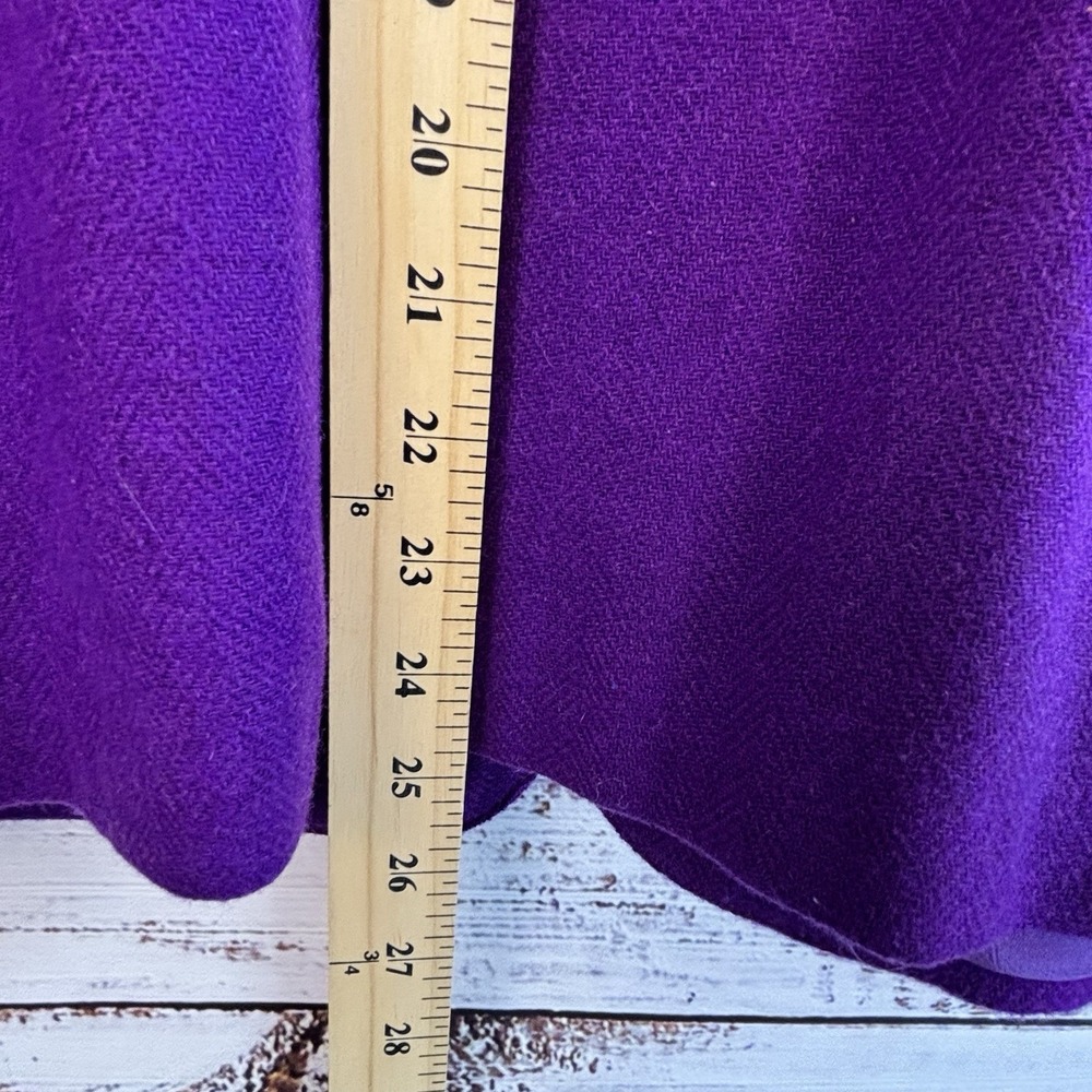 Dark Academia Vintage Donnkenny Blazer Size 10 Purple Wool Blend Herringbone - Picture 4 of 10